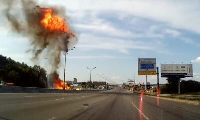 Explosions occurred on the highway after the accident for an unknown reason