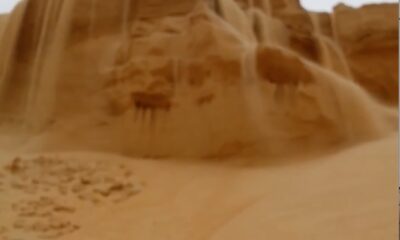 NAT 0003 sandfall in desert