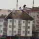 Very strong wind brought down the roof of an apartment in the Istanbul Bagcilar district