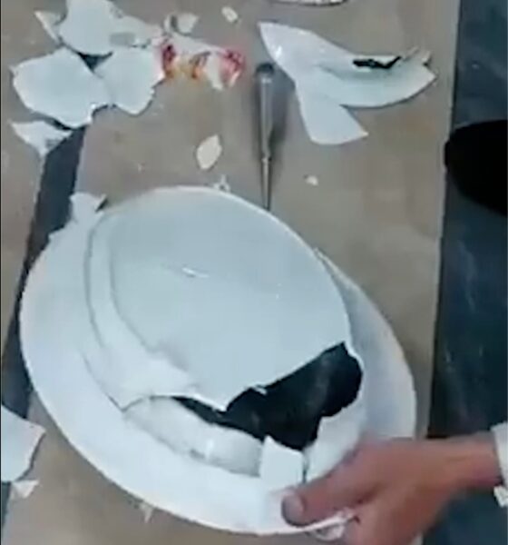 smugglers hiding drugs under dinner plates and re-coating