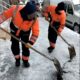 they have a good time working and breaking the frozen pavements with music
